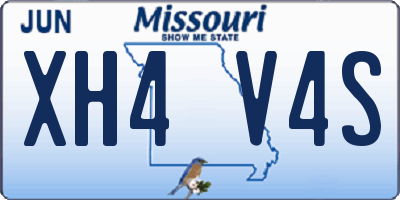 MO license plate XH4V4S