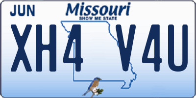 MO license plate XH4V4U