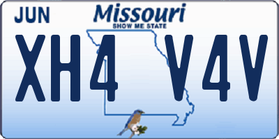 MO license plate XH4V4V