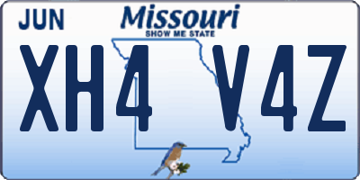 MO license plate XH4V4Z