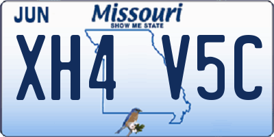MO license plate XH4V5C