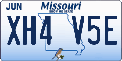 MO license plate XH4V5E