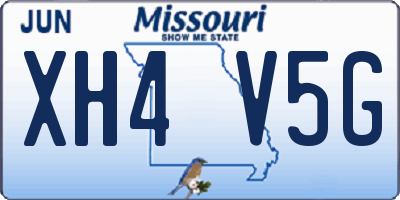 MO license plate XH4V5G