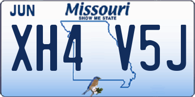 MO license plate XH4V5J