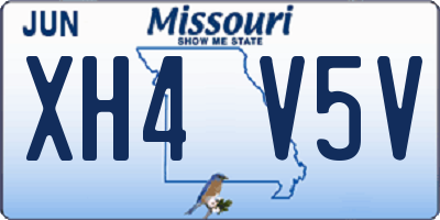 MO license plate XH4V5V