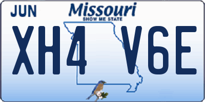 MO license plate XH4V6E