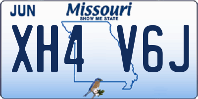 MO license plate XH4V6J