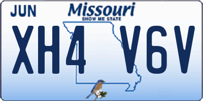 MO license plate XH4V6V