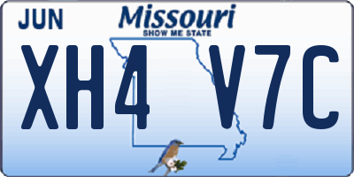 MO license plate XH4V7C
