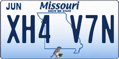 MO license plate XH4V7N