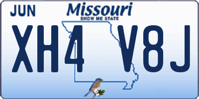 MO license plate XH4V8J