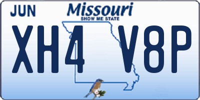 MO license plate XH4V8P