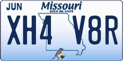 MO license plate XH4V8R