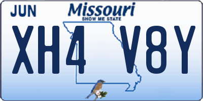 MO license plate XH4V8Y