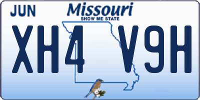 MO license plate XH4V9H