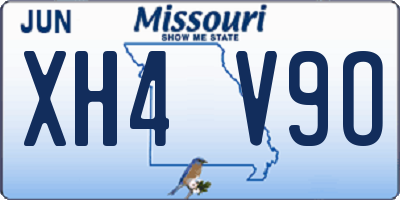 MO license plate XH4V9O