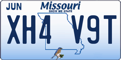 MO license plate XH4V9T