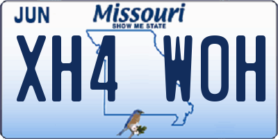 MO license plate XH4W0H