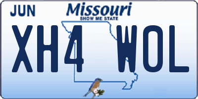 MO license plate XH4W0L