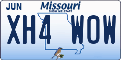 MO license plate XH4W0W