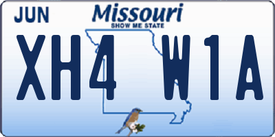 MO license plate XH4W1A