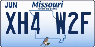 MO license plate XH4W2F