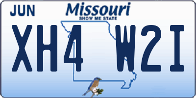 MO license plate XH4W2I