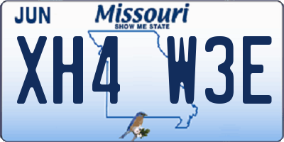 MO license plate XH4W3E