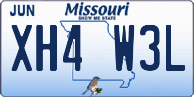 MO license plate XH4W3L