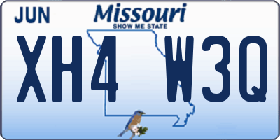 MO license plate XH4W3Q