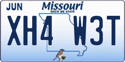 MO license plate XH4W3T
