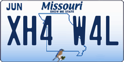 MO license plate XH4W4L