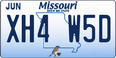 MO license plate XH4W5D