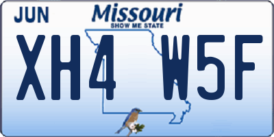 MO license plate XH4W5F