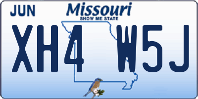 MO license plate XH4W5J