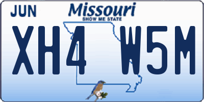 MO license plate XH4W5M
