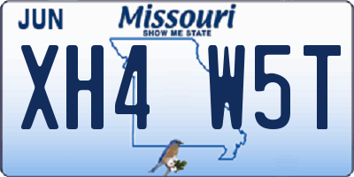 MO license plate XH4W5T