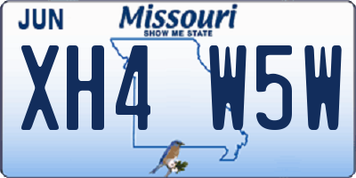 MO license plate XH4W5W
