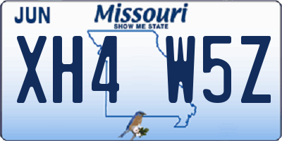 MO license plate XH4W5Z