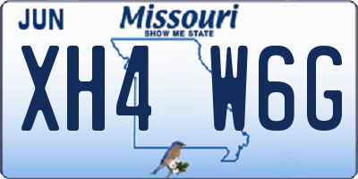 MO license plate XH4W6G