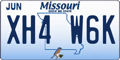 MO license plate XH4W6K