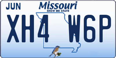 MO license plate XH4W6P