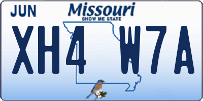 MO license plate XH4W7A
