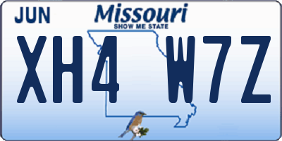 MO license plate XH4W7Z