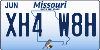 MO license plate XH4W8H