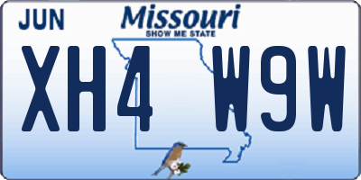 MO license plate XH4W9W