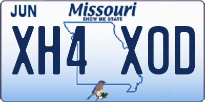 MO license plate XH4X0D