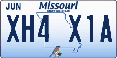 MO license plate XH4X1A
