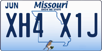 MO license plate XH4X1J