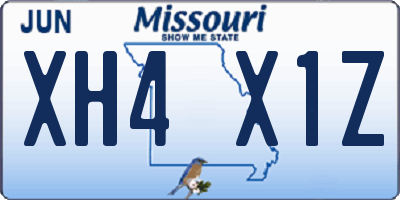 MO license plate XH4X1Z